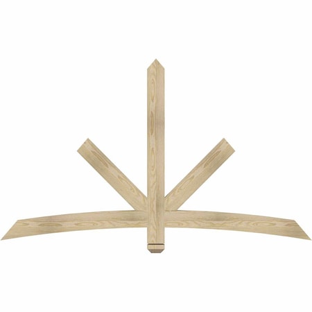 Ekena Millwork Alberta Rough Sawn Timber Gable Bracket, Douglas Fir, 72"W x 42"H x 2"D x 4"F, 14/12 Pitch GBW072X42X0204ALB00RDF